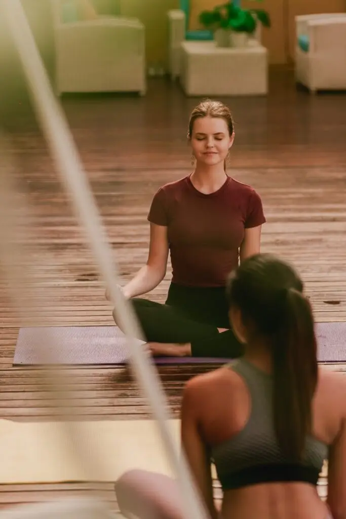 Guest taking part in a guided mindfulness and meditation session