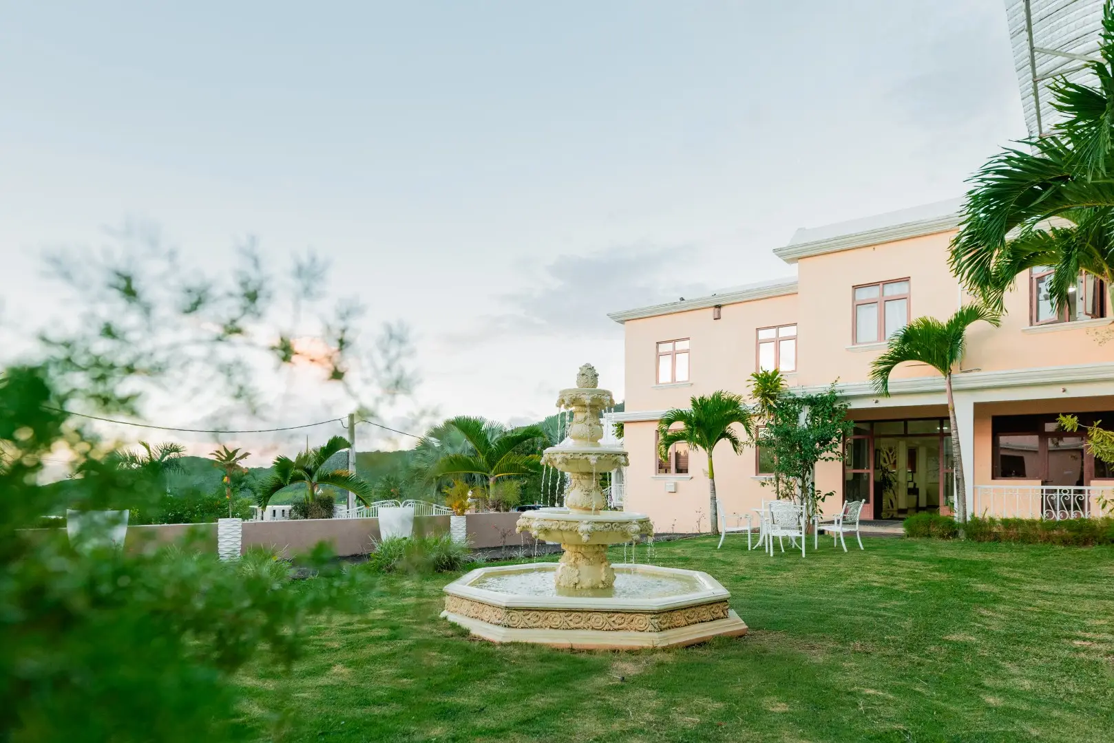 Exterior courtyard and entrance at Olive Creek Wellness in Mauritius
