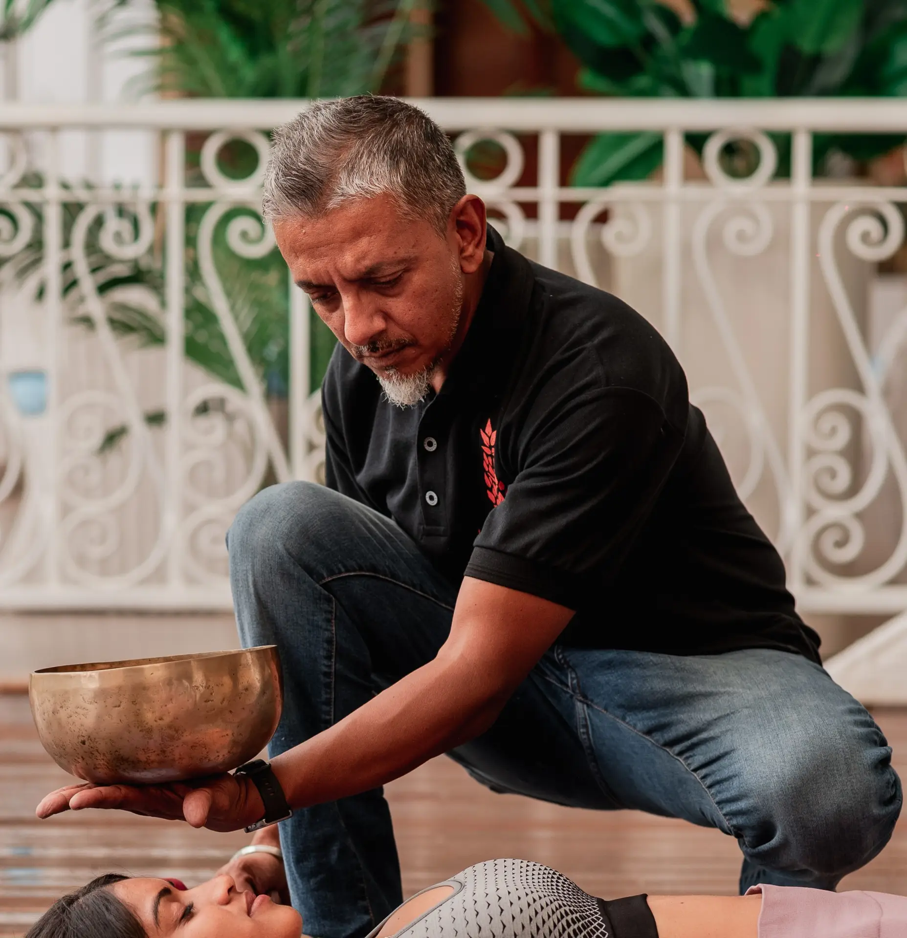 Mohsin, yoga and meditation instructor at Olive Creek Wellness